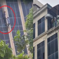 Greater Noida West Galaxy Plaza fire people jumped from 5th floor condition critical